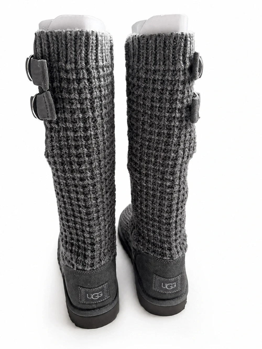 UGG Classic Solene Tall Knit Boots Charcoal Grey Size 7 BNWT Box